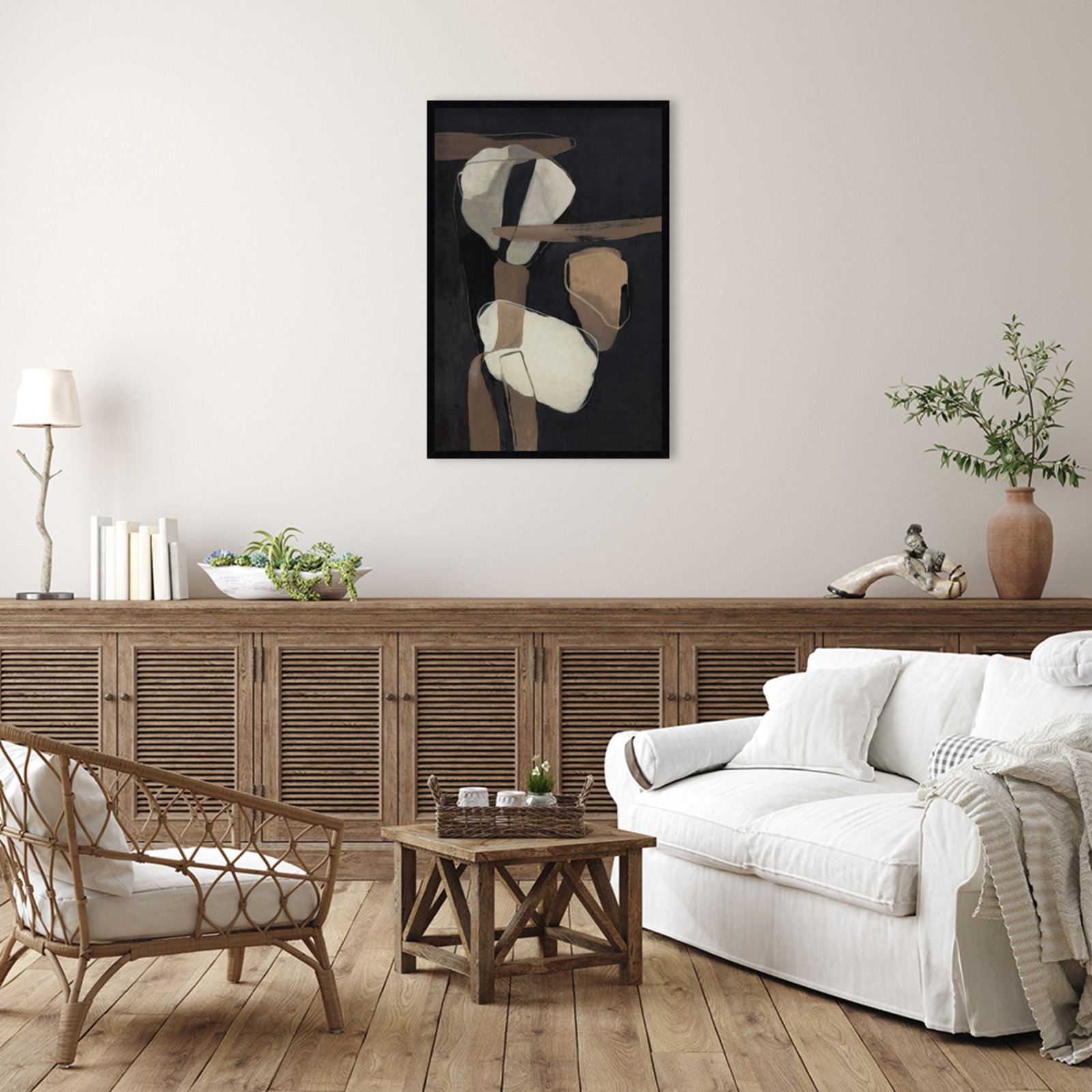 All Attached Print by Jacob q, Black, 41" H x 28" W