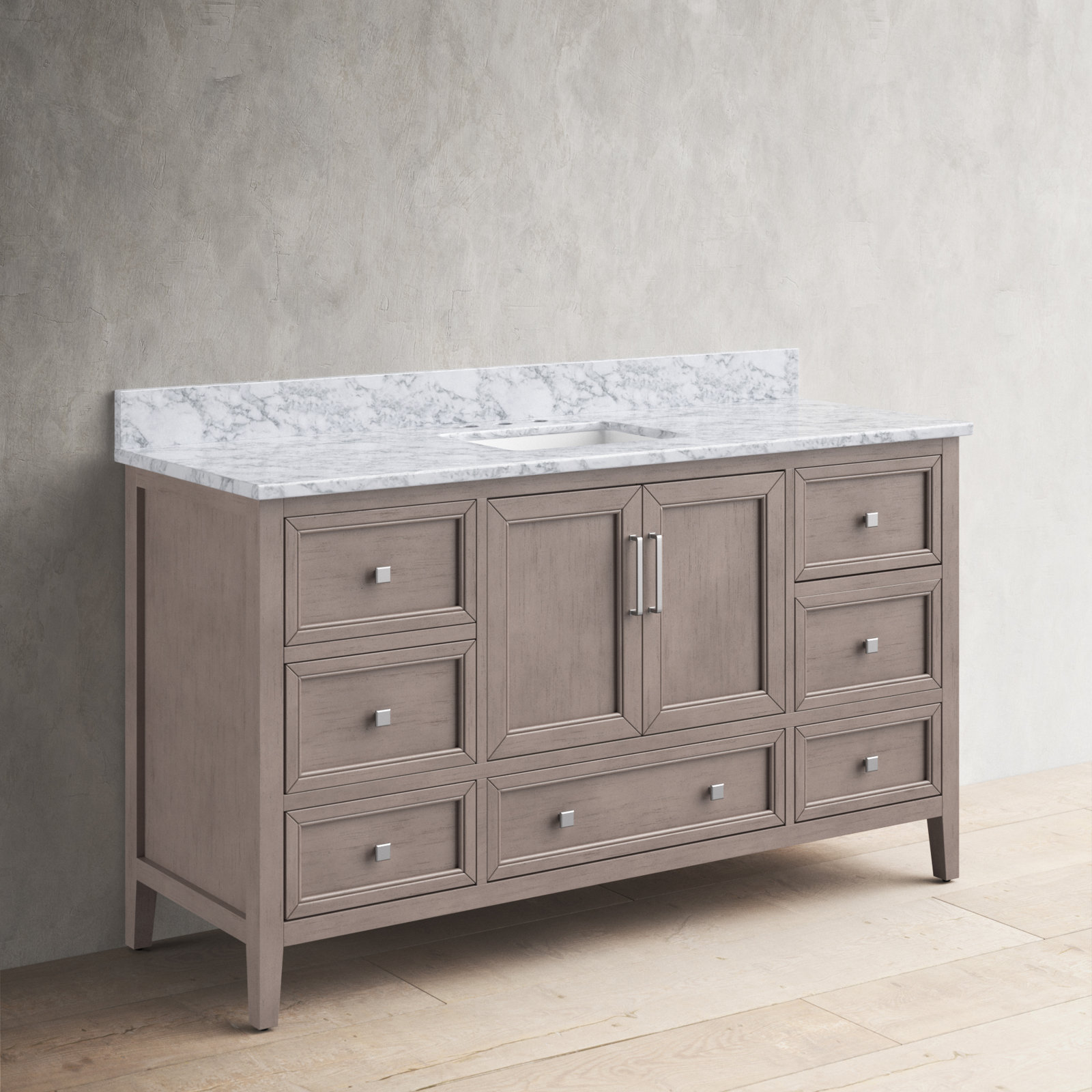 Murrieta 61'' Single Bathroom Vanity, Gray Oak