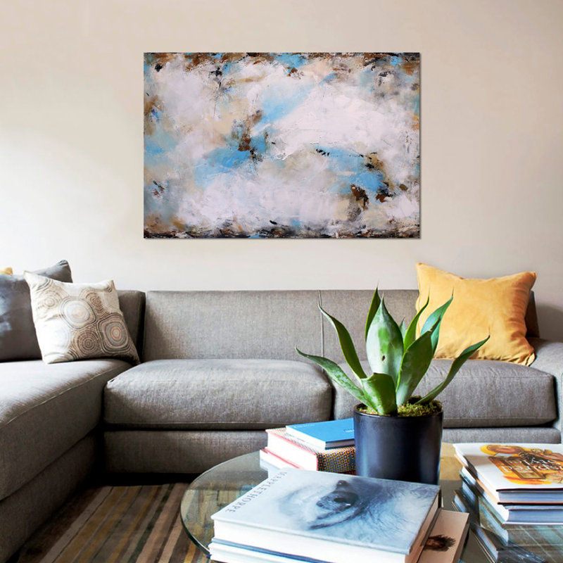 « blue harmonie », impression sur toile, H 8 po x l 12 po x P 0,75 po, Pas de tapis, Toile tendue