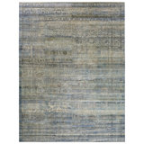 Gray Blue Alchemy Traditional Wool Silk Blend Rug - 12'10" x 17'