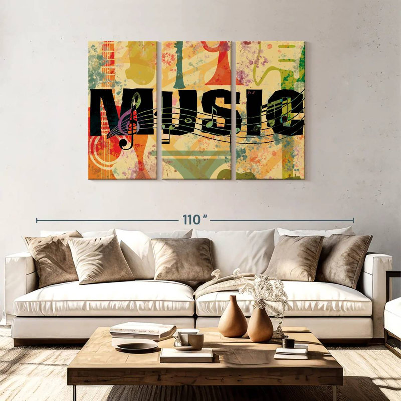 Abarca Retro Music Collage, 48" H x 74" W