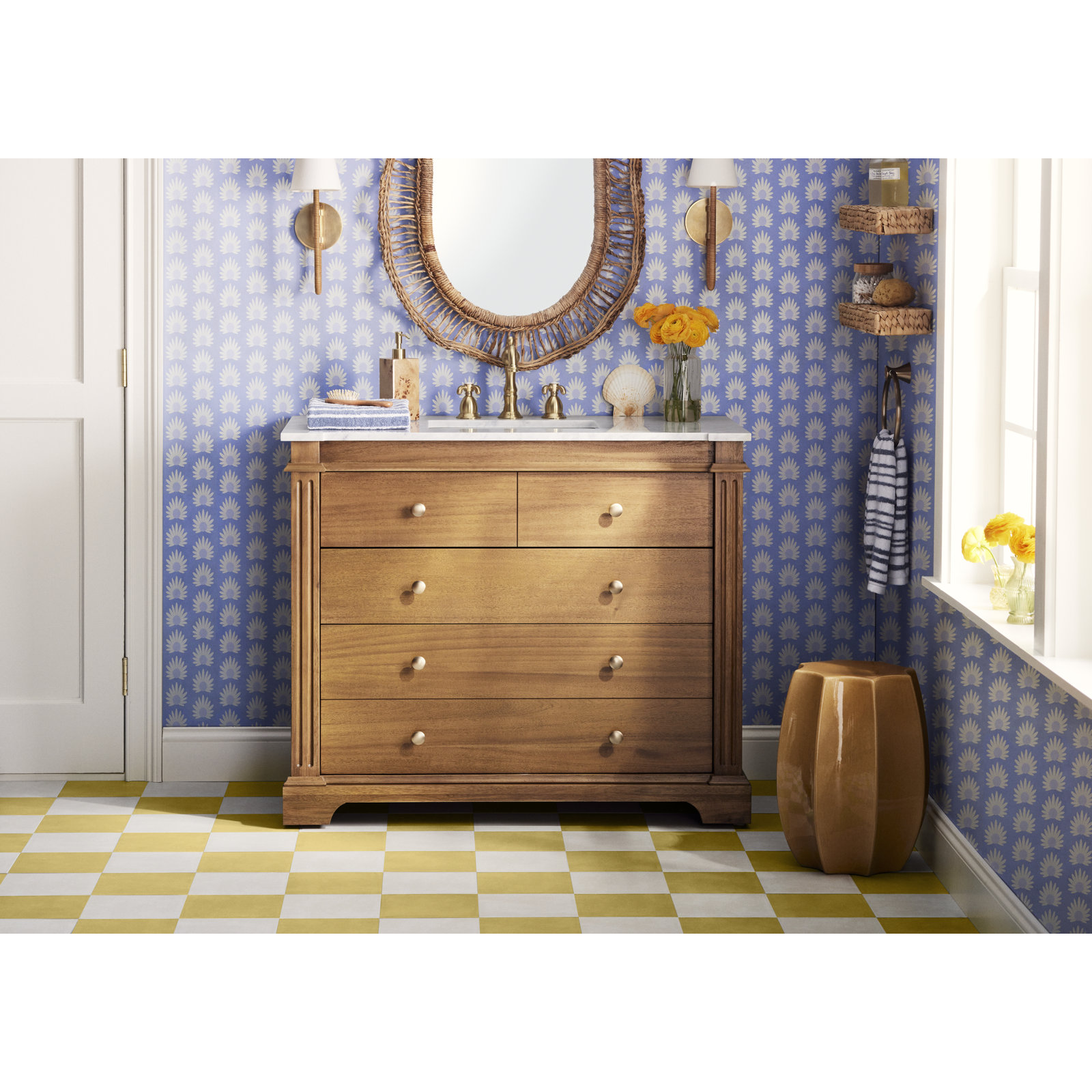 Garza 42" Acacia Single Bathroom Vanity, Walnut Brown