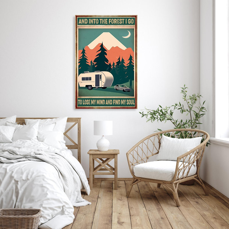 Arath Camping And Into The Forest I Go - 1 pièce, impression d'art graphique rectangulaire sur toile tendue