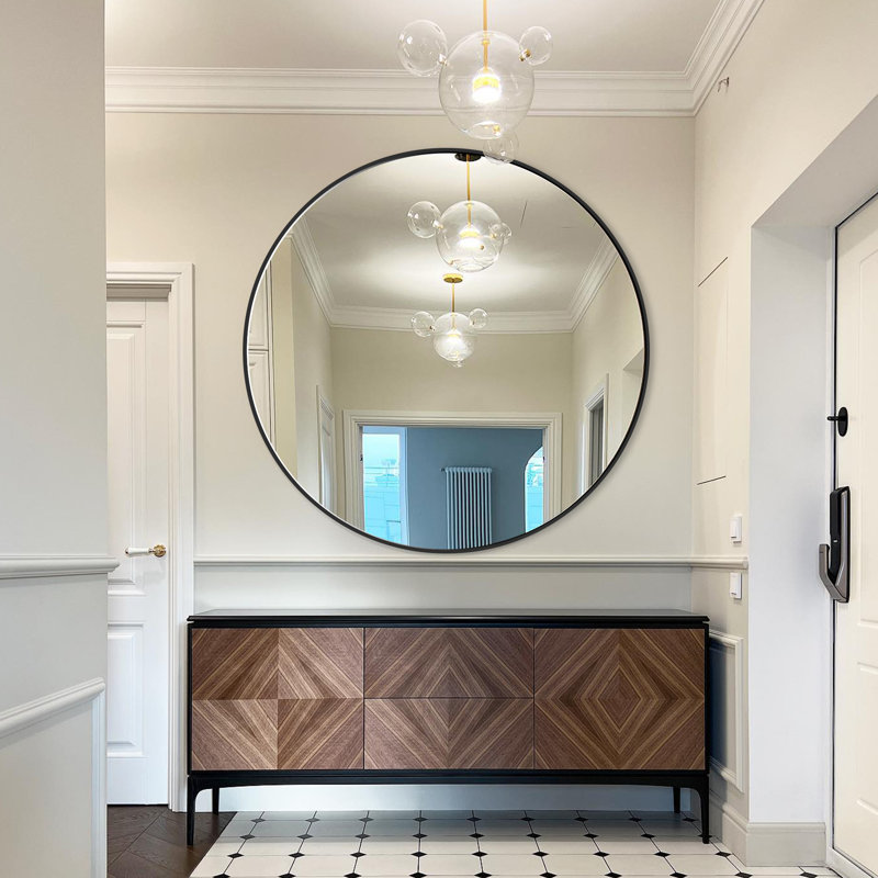 Miroir mural pour salle de bain / miroir de salle de bain, 36 po x 36 po, Noir