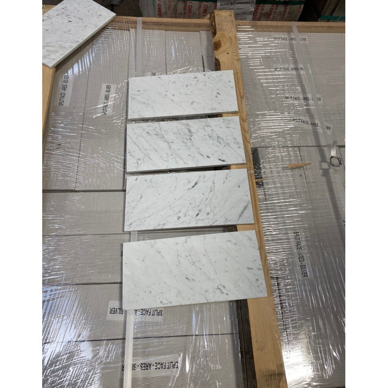 White Carrara 24" X 24" Marble Look Floor And Wall Tile