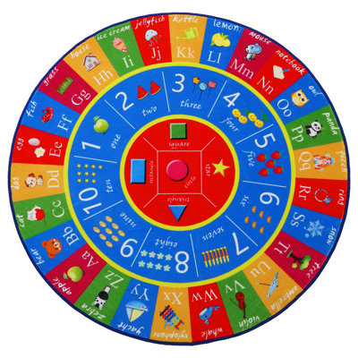 Kids Rug Playroom Rug Mat with ABC Alphabet Rug Number Alphabet Shape Fruit Learning Educational Area Rug - Large Non-Slip Kids Room Play Mat -  Zoomie Kids, C7E83D6C775E48F9AE5FE95C46CE4CA2