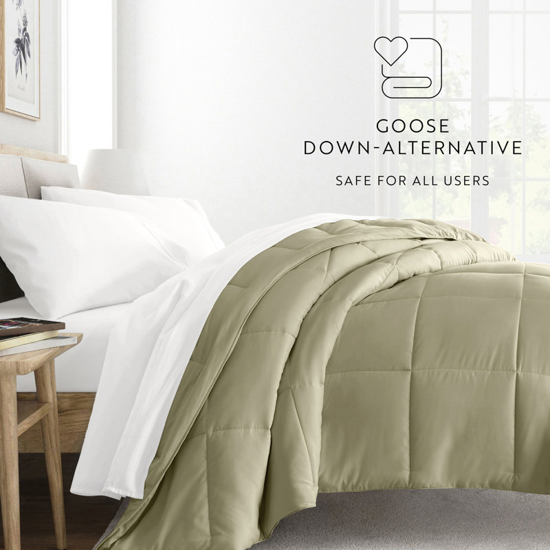 Soft Down-Alternative Essential Comforter, Herbal Sage, Queen Comforter