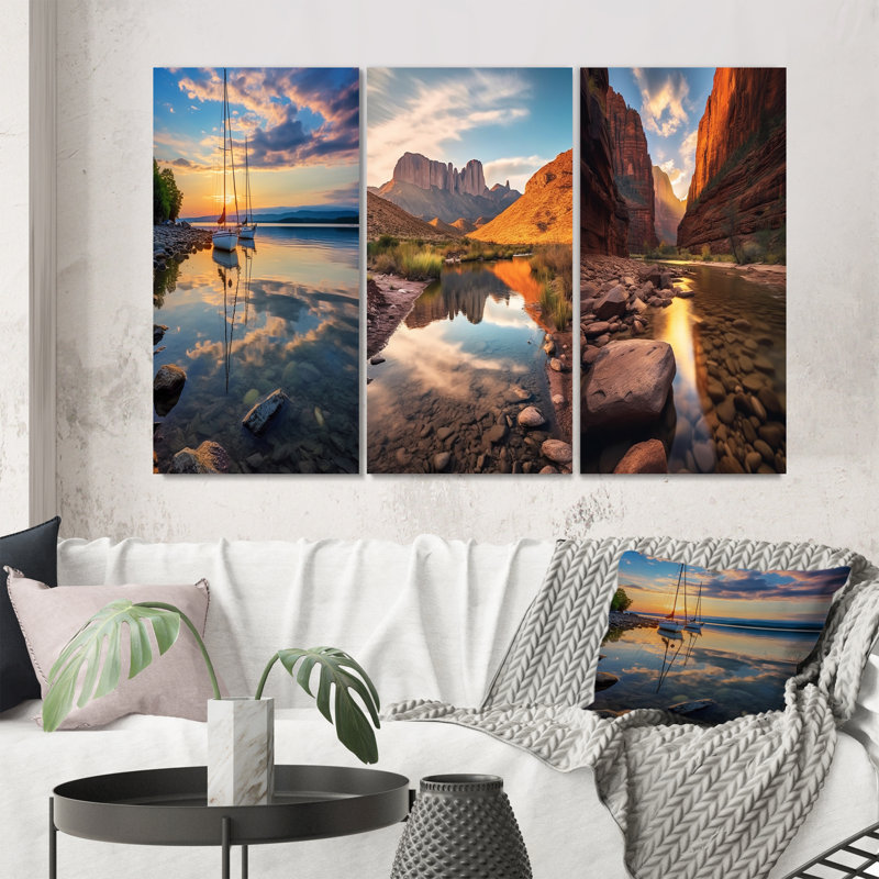 «Vermont Lake Champlain Senerity», 3 pièces, Toile tendue, H 40 po x l 60 po