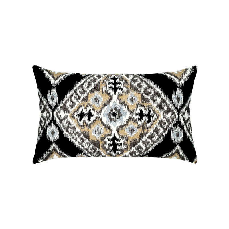 Rectangular Indoor/Outdoor Pillow Cover & Insert, Onyx Ikat