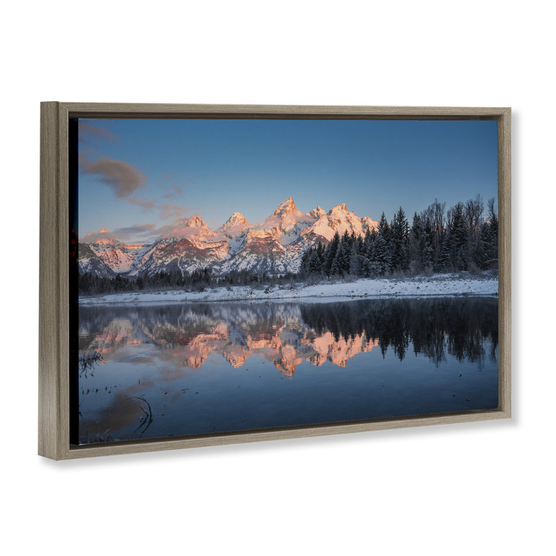 Cadre flottant Grand Morning View, design par Jared Kreiss, H 17 po x l 25 po, Cadre flottant orme Montalcino