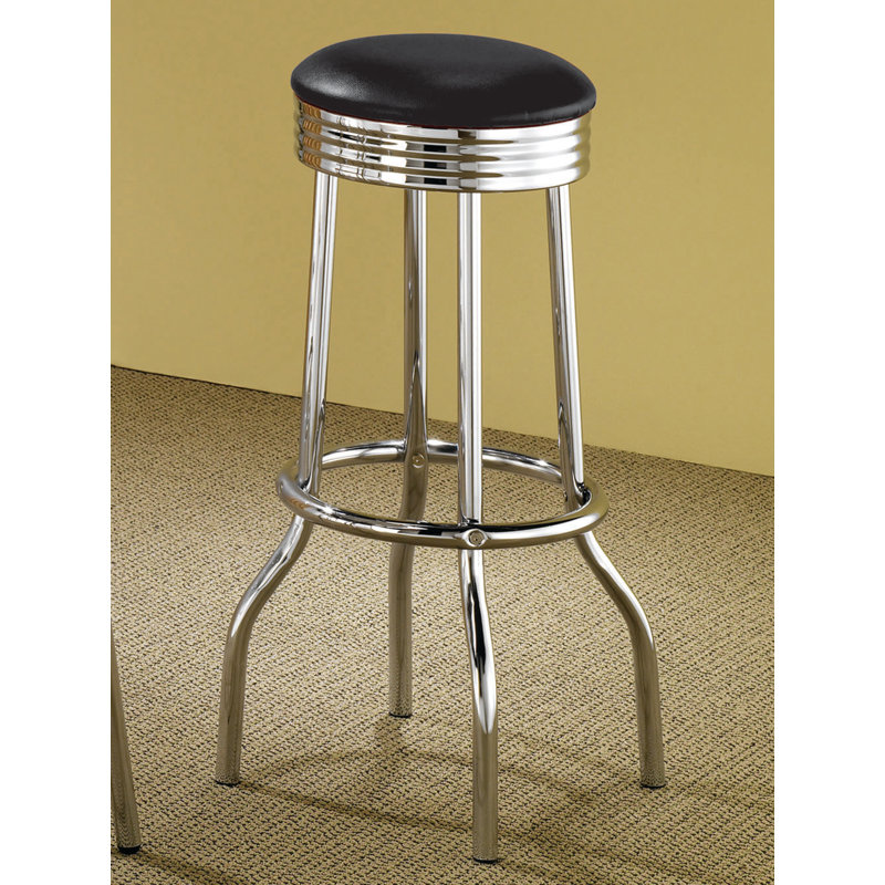 Ebensburg Swivel Upholstered Counter Stool, Black