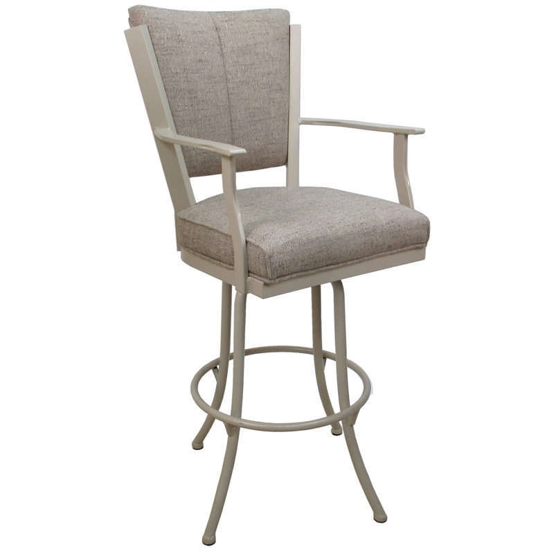 Très grand tabouret pivotant en métal Varges, Beige, Bois flottant Hemsath