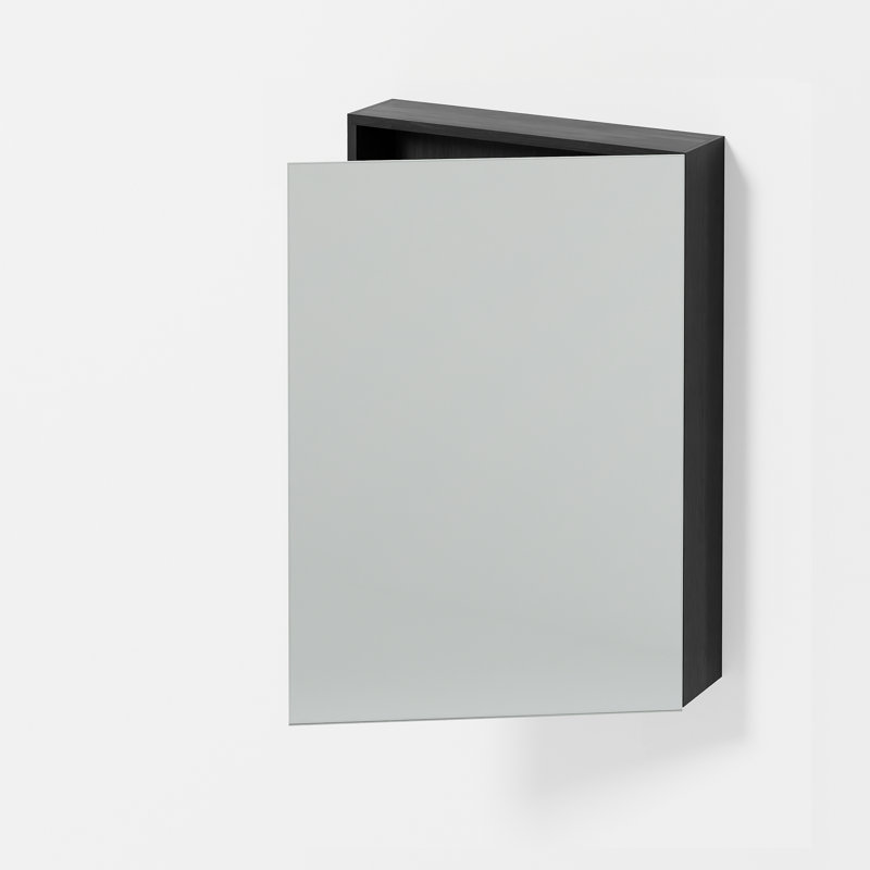 Faso 1066.8 mm W 1524 mm H Surface Mirrored Bathroom Cabinets with Mirror and 2 Adjustable Shelves, Dark Oak