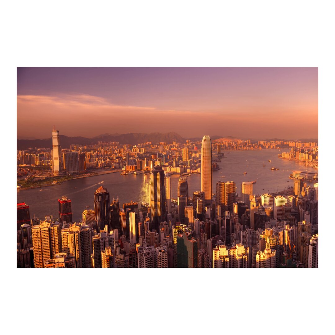 Matt Fototapete Hongkong Sunset 2,55 m x 384 cm