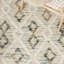 Tapis géométrique en laine / jute / coton tissé à la main Honeyville - ivoire / émeraude-1703138285