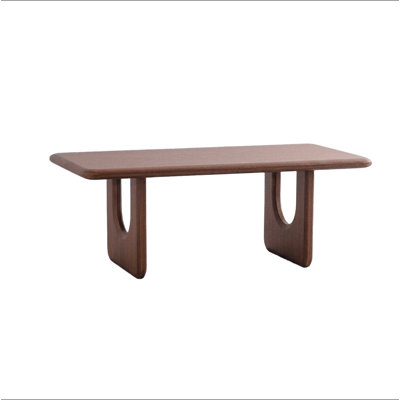 47.24" Rectangular Wood Coffee Table, Modern Minimalist Coffee Table with U-Shaped Legs, Walnut Finish Low Center Table for Living Room, Mid-Century C
