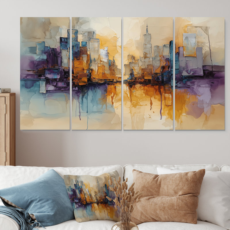 Odarius - encre liquide - art mural abstrait, 4, H 28 po x l 48 po