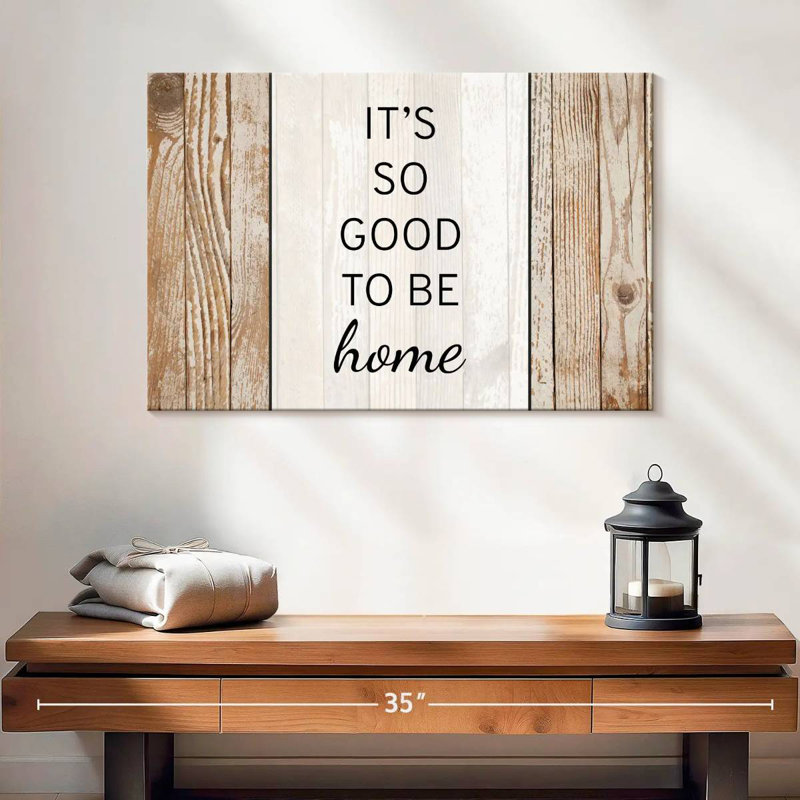 Plaque murale «Good to be home», H 16 po x l 24 po