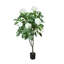 5' Hydrangea Drop-In Tree with Bamboo-Wrapped Cement Pot