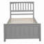Lit plateforme en bois simple, gris