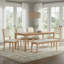 Ensemble de table de salle à manger extensible Farmhouse pour table rustique 6, 59 à 72 pouces avec 4 chaises et banc, finition naturelle délavée-398169676