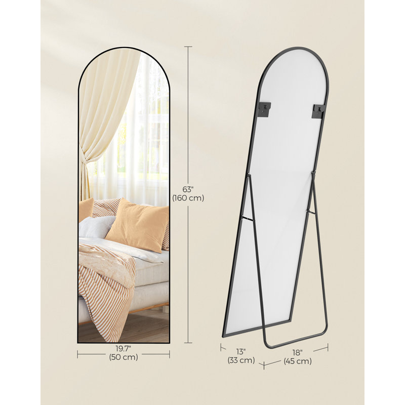 Arched Full Length Mirror with Stand, Ink Black, 160 cm H x 50 cm W