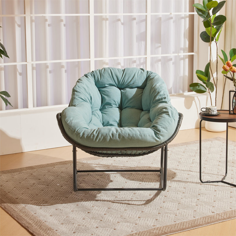 Cadynce Powder Coated Steel Outdoor Chair, Sage, Black