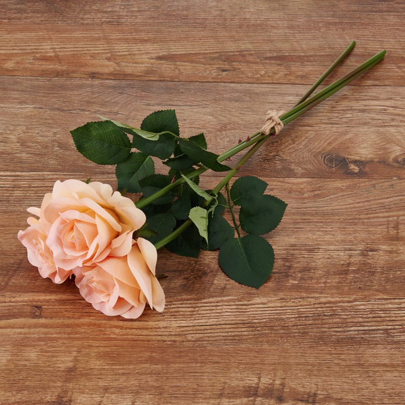 Mikasa 24 in. Faux Rose Bouquet, Set of 3, Pink