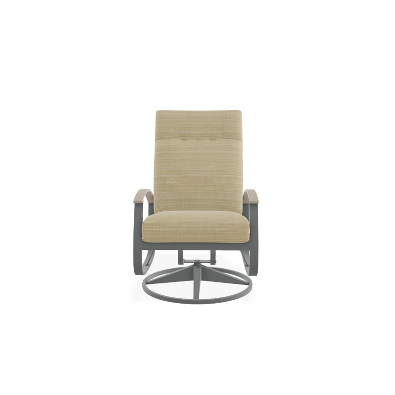 Belle Isle Outdoor Swivel Lounge Chair, Canvas Natural Sunbrella® Canvas, Desert P60, Textured Graphite