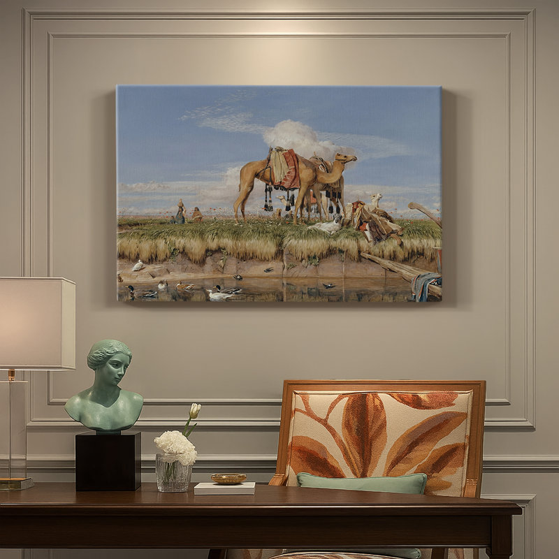 John Frederick Lewis "On the Banks of the Nile, Upper Egypt" - Museum Quality Gallery Wrapped Canvas Wall Art, 8x12