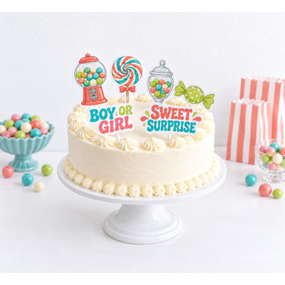 Décorations pour gâteau de révélation du sexe « Petite Surprise », bonbons en papier, garçon ou fille, lot de 6