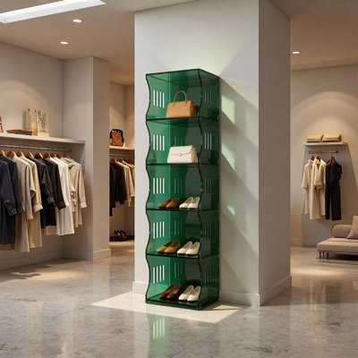 Modern Acrylic Wave Display Shelf