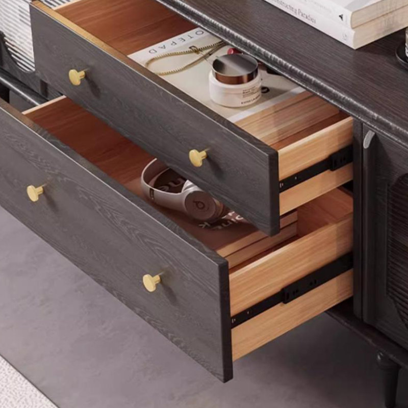 Design rétro et meuble télé haut de gamme en bois massif