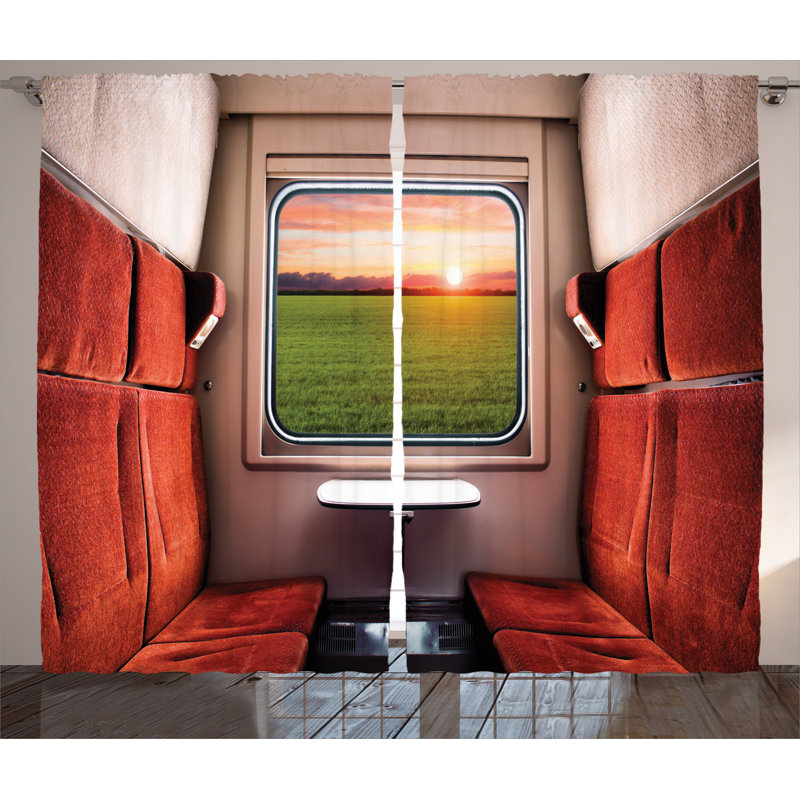 Nature Semi-Sheer Rod Pocket Curtain Panels, 54" x 96"