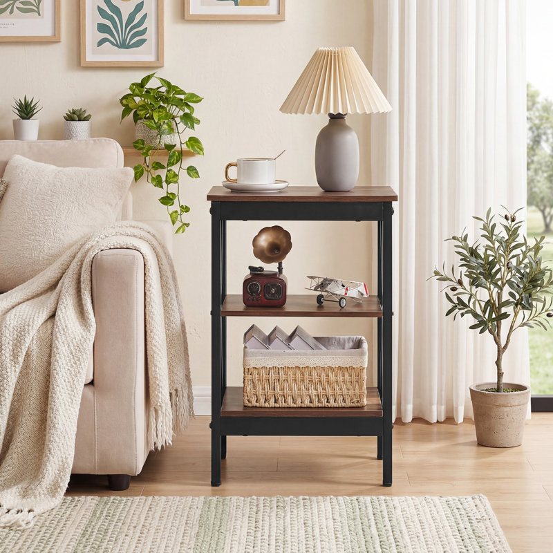 Ensemble de tables de bout avec rangement Morant, Brun