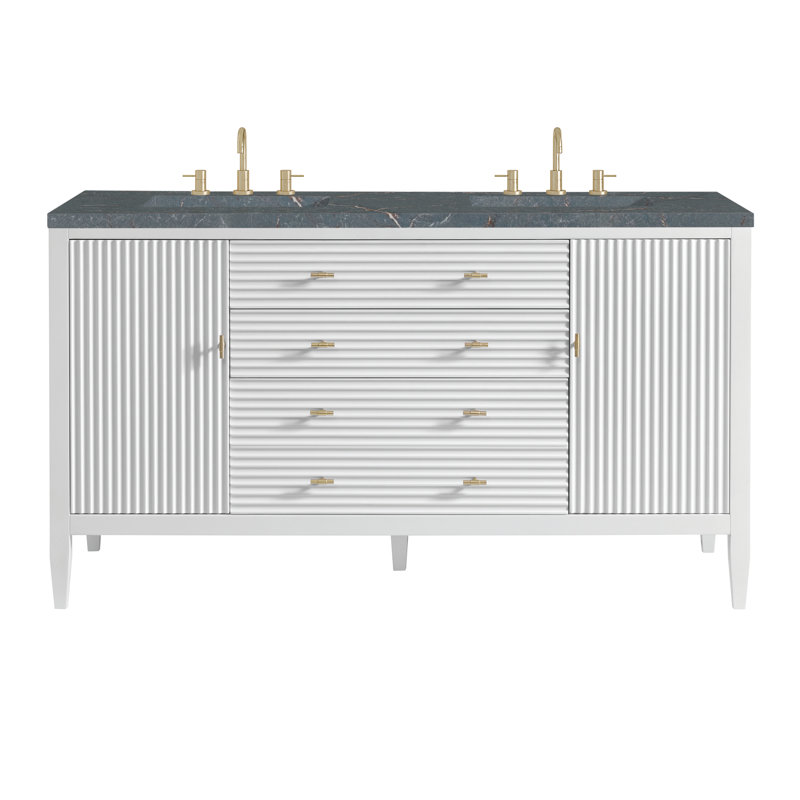 Myrrin 60'' W Double Vanity, Bright White, Parisien Bleu