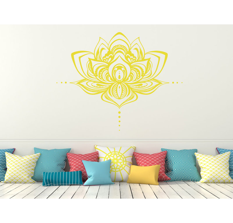 Décalcomanie murale fleur lotus Natazhat, Jaune