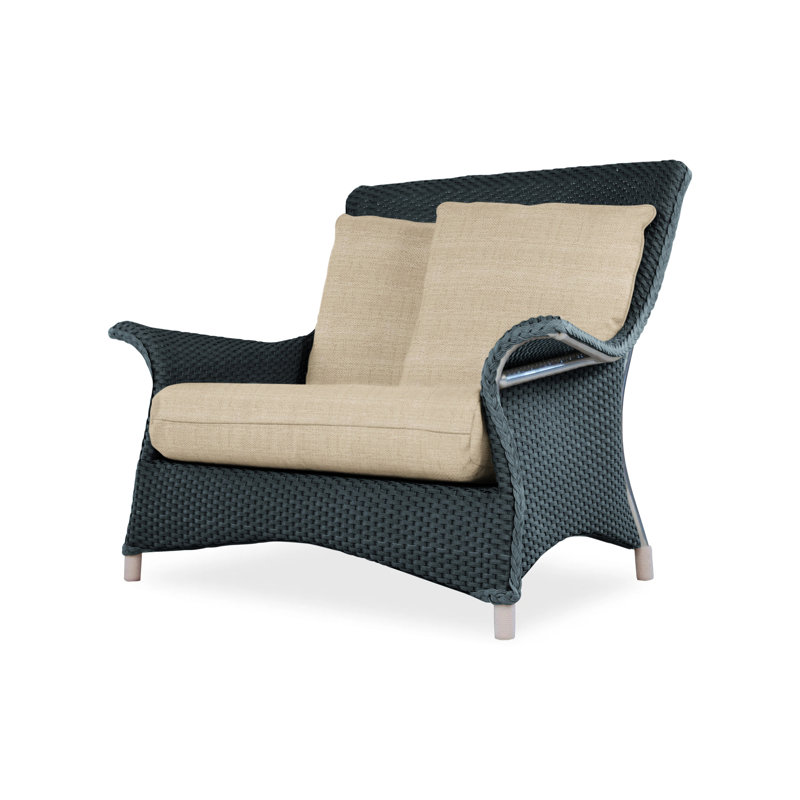 Mandalay Outdoor Lounge Chair, Sandberg Navy, Mink