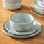 12 Pieces Dinnerware, Pocelain Round Plate, Dinner Plate, Dessert Plate And Bowl with Vertical Edge, Serve For 4 Person, Blue-584084414