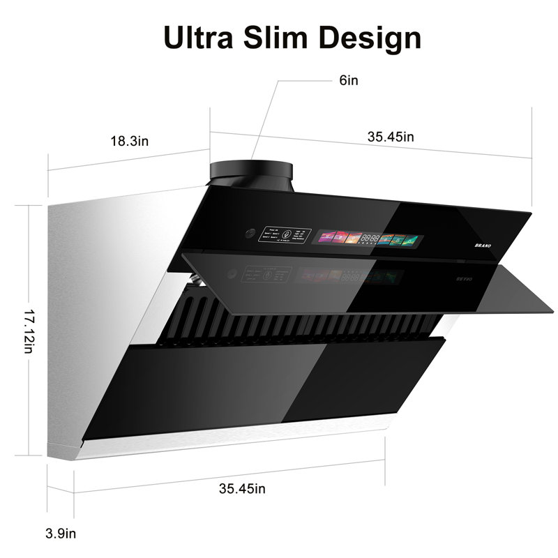 Hotte sous un meuble convertible 900 pi³ / min avec panneau de commande tactile / tactile