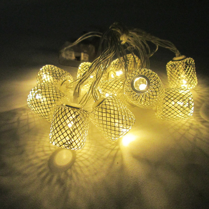 Guirlande de lumières en métal avec lanterne en métal 64 po