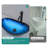 Bathroom Artistic Tempered Glass Blue Vessel Bathroom Sink Pop-Up Drain, Blue Boat Shape Bathroom Sink Above Counter (No Faucet)