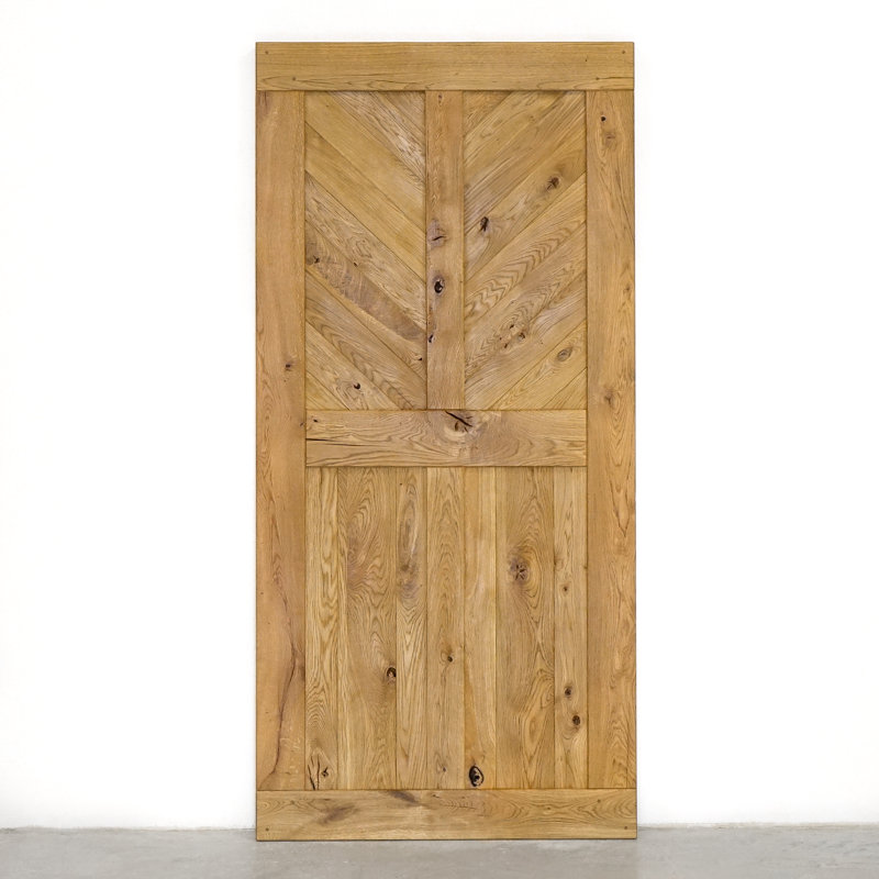 Waithman Solid Oak Wood Barn Door,  Natural Oil