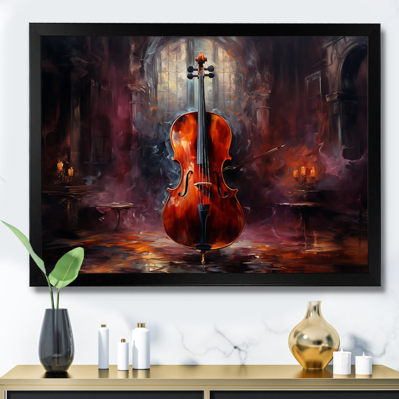 Violoncelle Charisma bourgogne foncé IV, H 34 po x l 44 po x P 1,5 po, Cadre simple noir