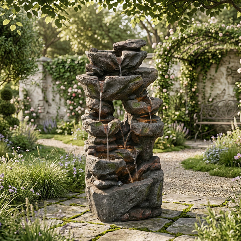 Weather Resistant Fountain with Light