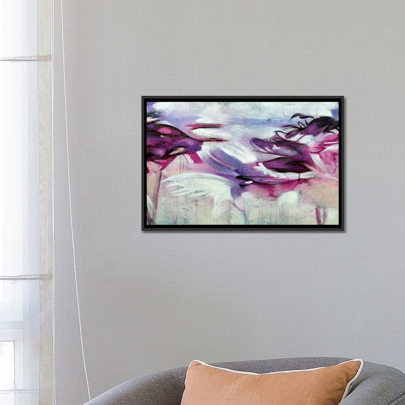 «Jardin Purpura I», impression sur toile, H 18 po x l 26 po x P 1,5 po, Toile avec cadre noir