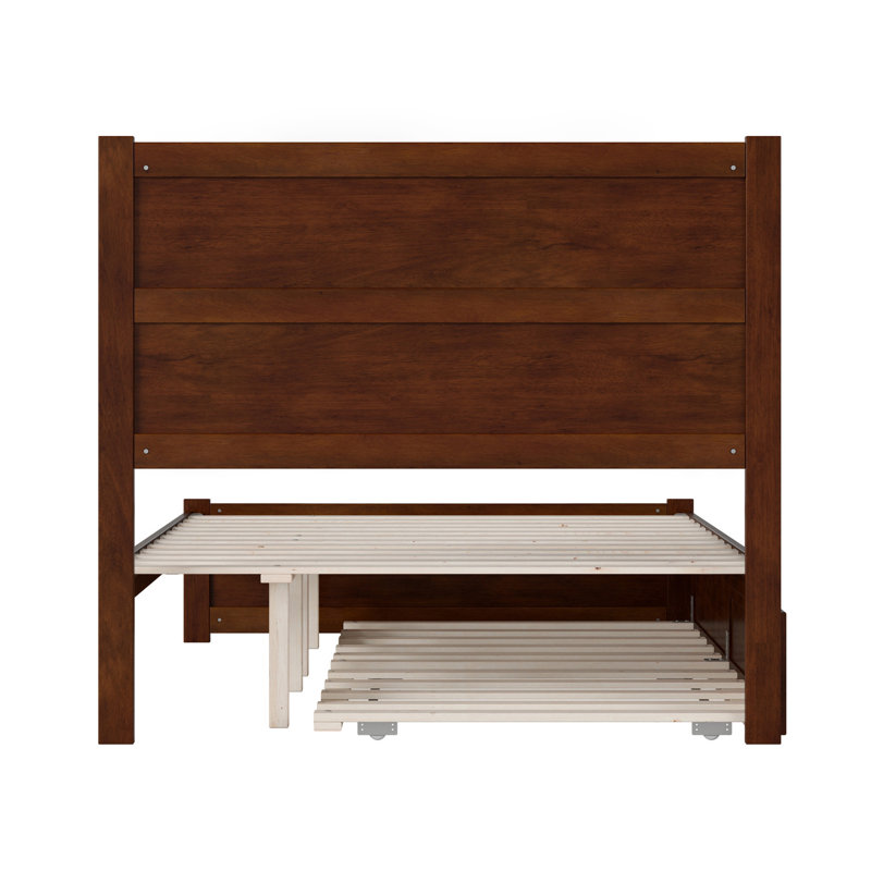 Ivor Solid Wood Trundle Bed, Walnut, Full