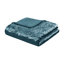 Lit simple / simple TG en velours bleu sarcelle - Housse de couette, taie décorative et housse de coussin pour un sommeil confortable-129948327-129948323