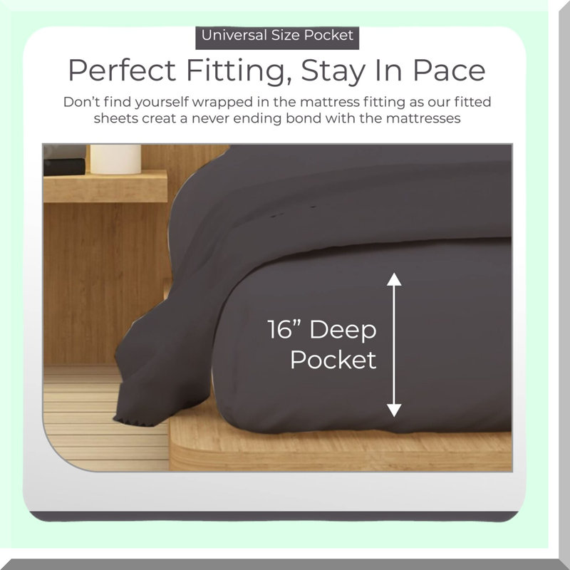 Luxury Soft Sheet Set - 100% Brushed Microfiber Bedding with Pillowcases - 4 Piece Sheets for Deep Mattresses - Sheets