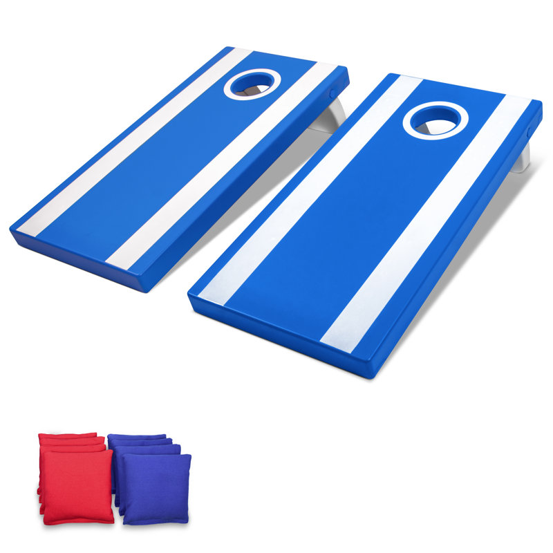 GoSports 2' x 4' All-Weather Cornhole Board Game Set - Outdoor Backyard Lawn Toss Game Set, Blue
